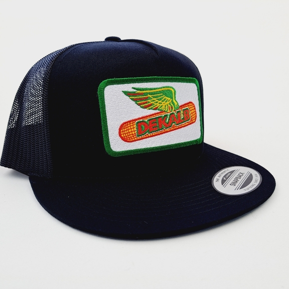 Dekalb Flat Bill Trucker Mesh Snapback Hat Cap Embroidered Patch - Picture 3 of 4